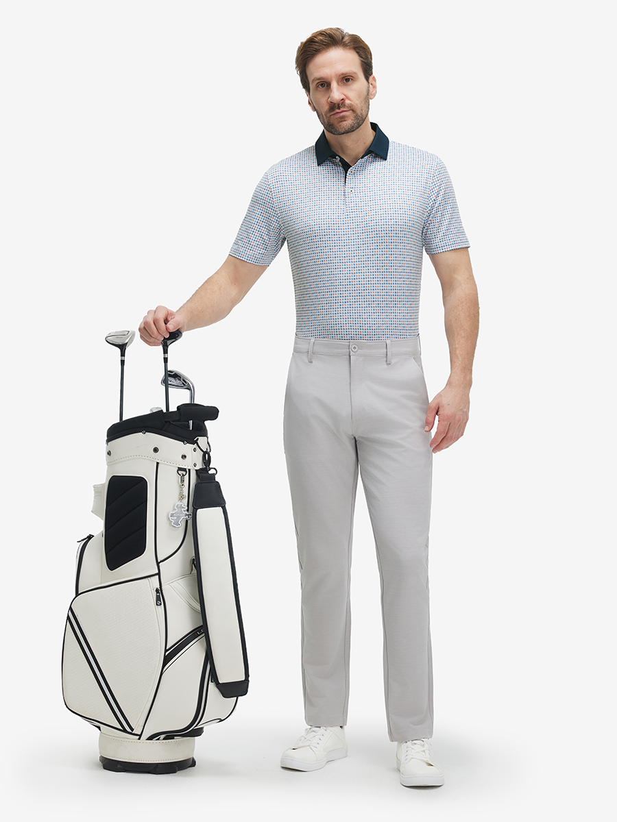 Lightweight Stretch Upgraded Print Golf Polo Shirts