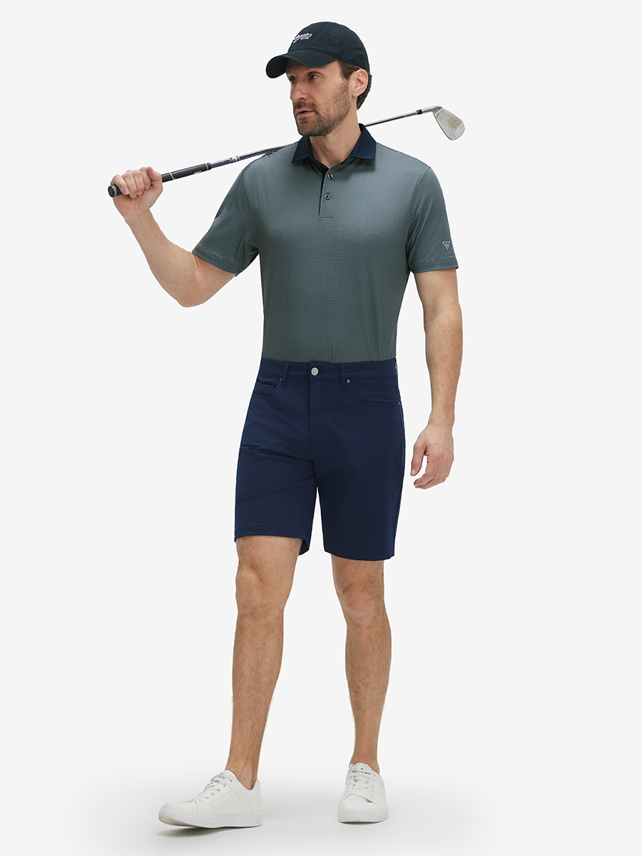 Lightweight Stretch Upgraded Print Golf Polo Shirts