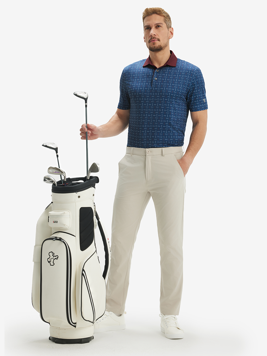 Lightweight Stretch Upgraded Print Golf Polo Shirts