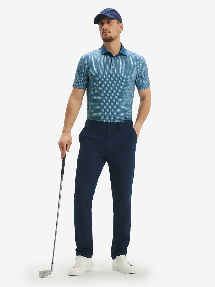 Lightweight Stretch Upgraded Print Golf Polo Shirts