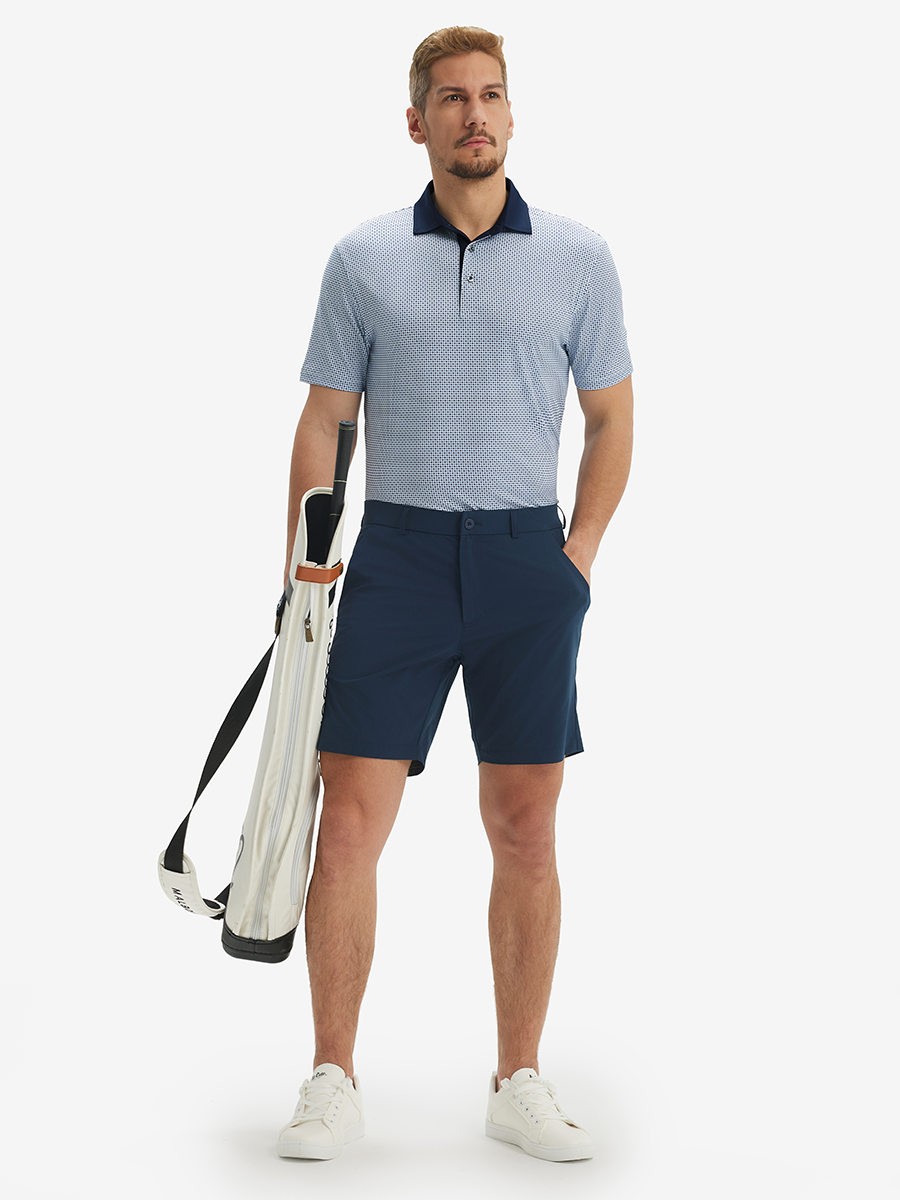 Lightweight Stretch Upgraded Print Golf Polo Shirts