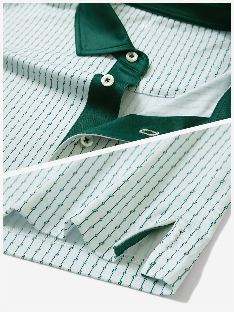 Lightweight Stretch Upgraded Print Golf Polo Shirts