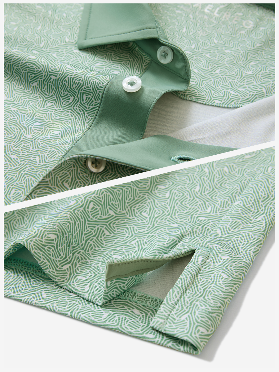 Lightweight Stretch Upgraded Print Golf Polo Shirts
