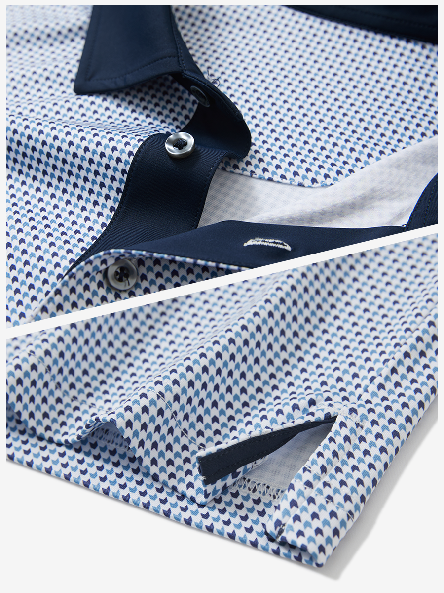 Lightweight Stretch Upgraded Print Golf Polo Shirts