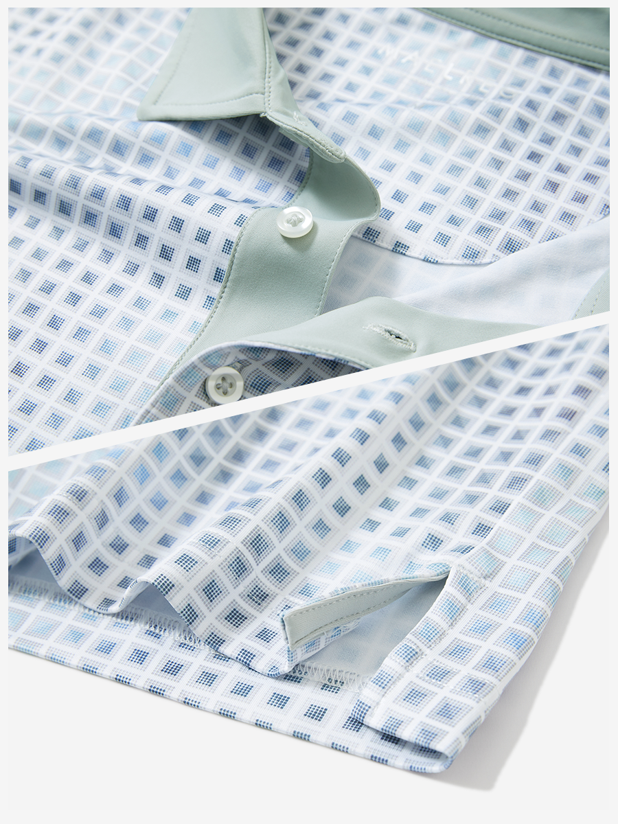 Lightweight Stretch Upgraded Print Golf Polo Shirts