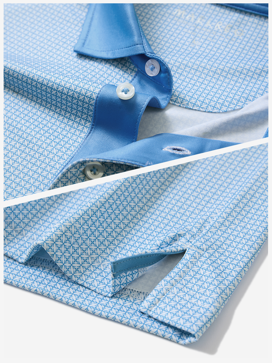 Lightweight Stretch Upgraded Print Golf Polo Shirts
