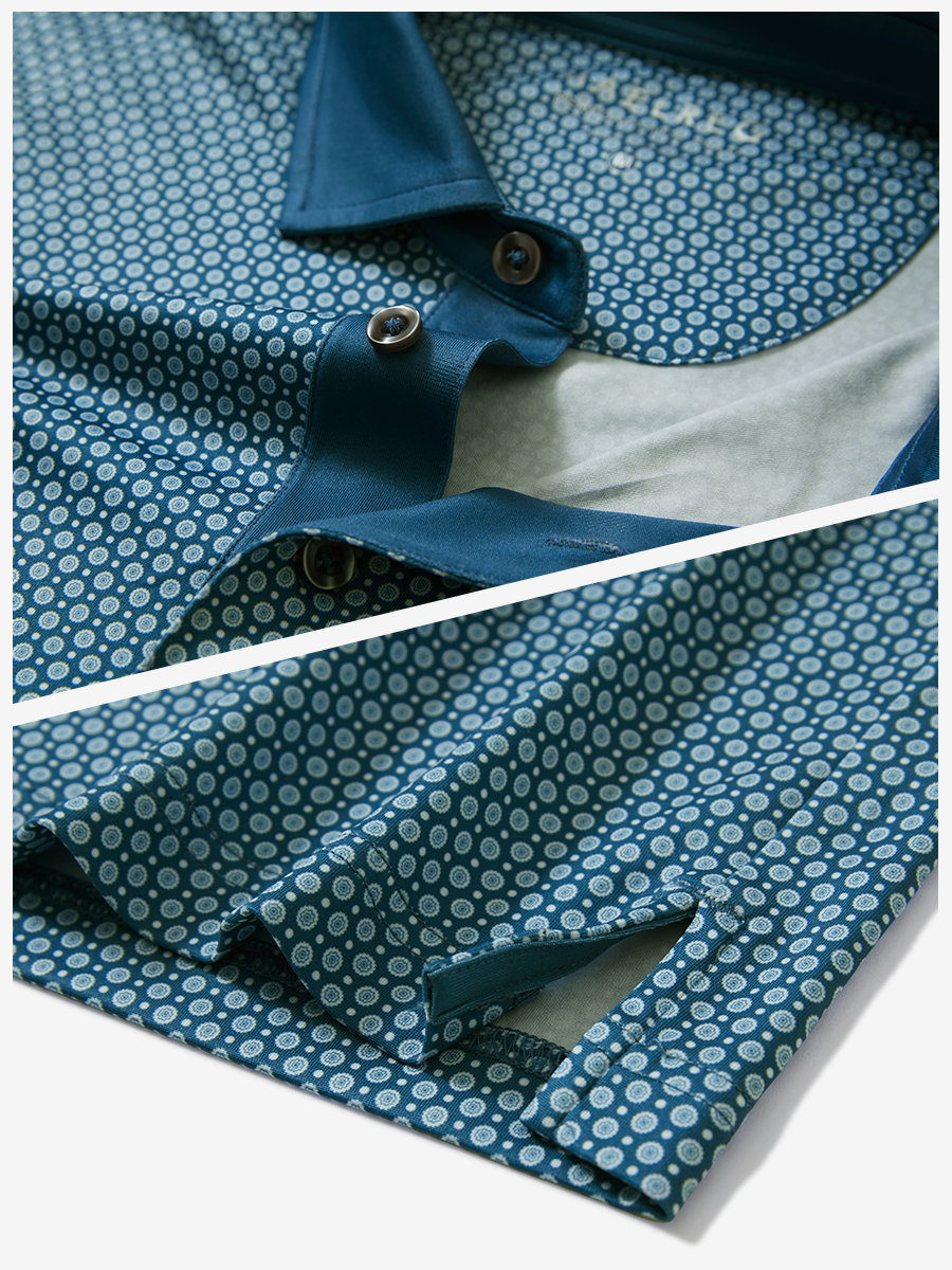 Lightweight Stretch Upgraded Print Golf Polo Shirts