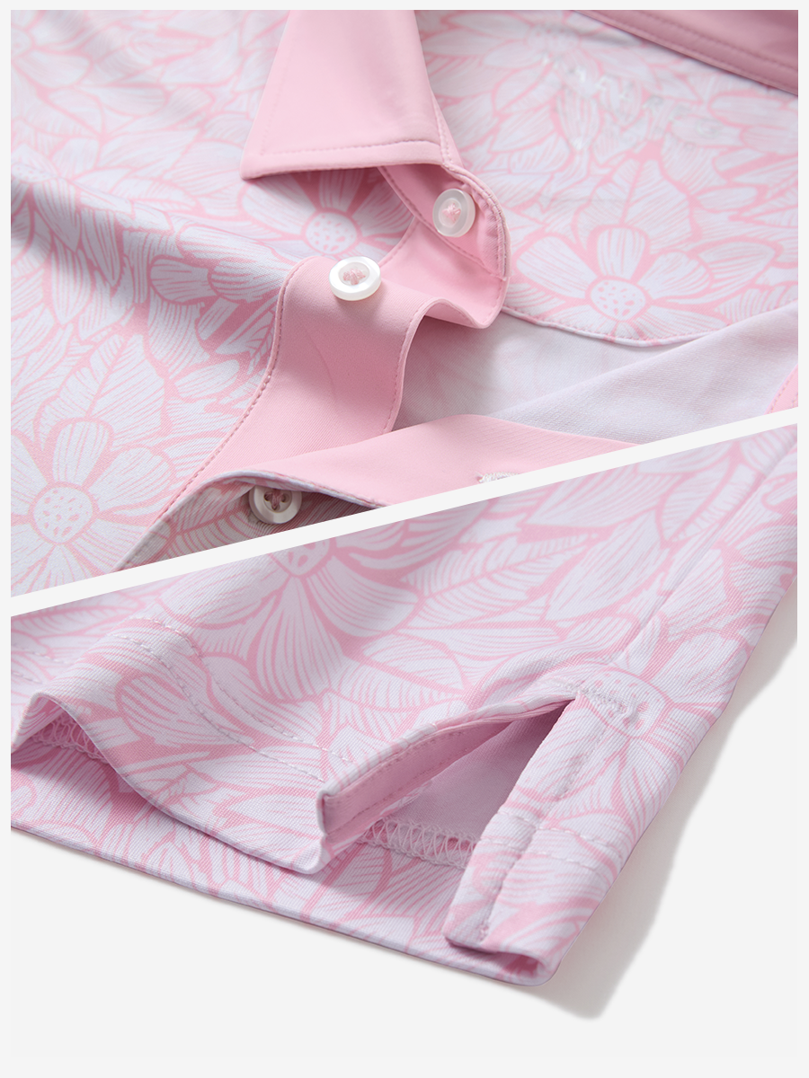 Lightweight Stretch Upgraded Print Golf Polo Shirts