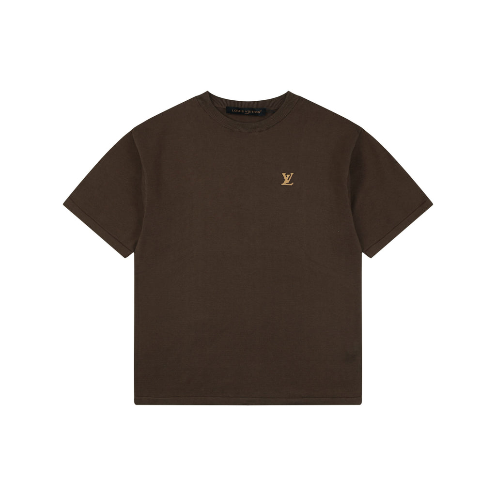 Louis Vuitton LV Gold Logo Jacquard Short Sleeve Tee