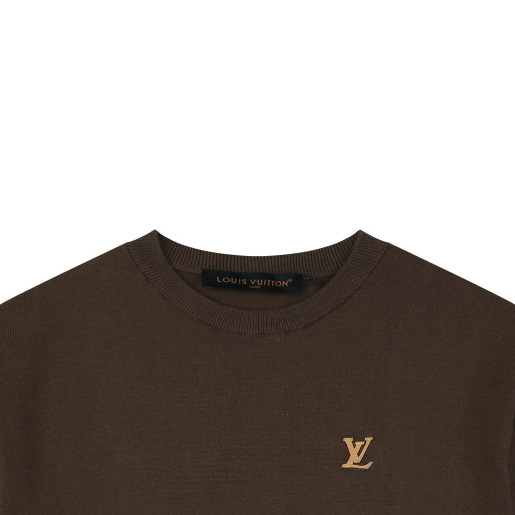 Louis Vuitton LV Gold Logo Jacquard Short Sleeve Tee