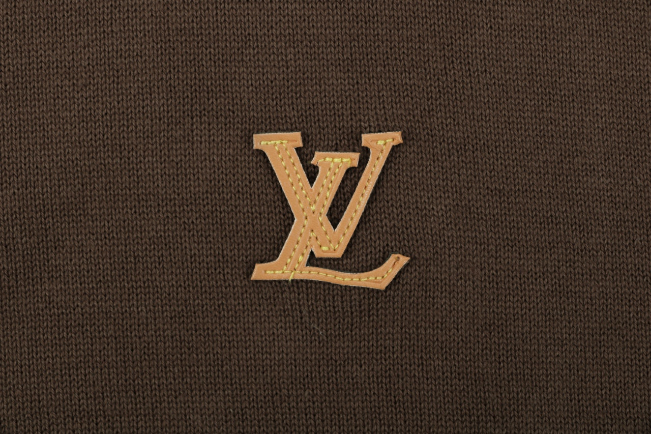 Louis Vuitton LV Gold Logo Jacquard Short Sleeve Tee