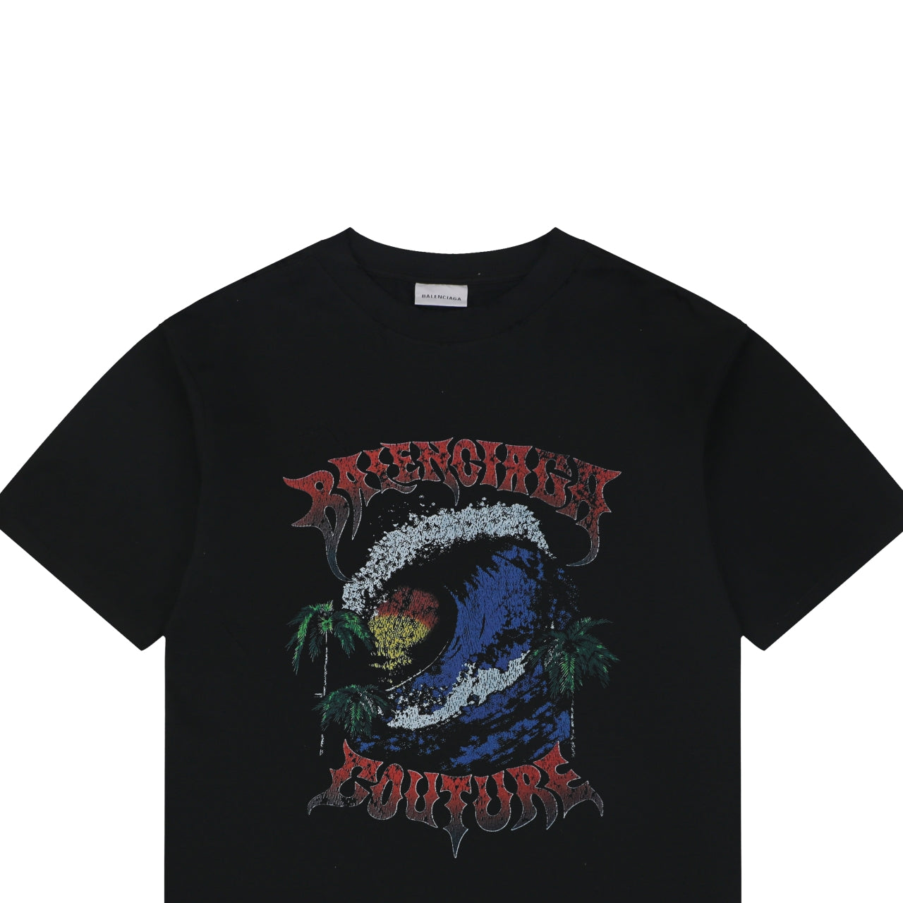Balenciaga Couture Sunset Wave Print Short Sleeve Tee