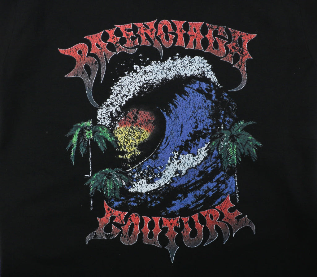 Balenciaga Couture Sunset Wave Print Short Sleeve Tee