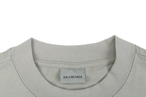 Balenciaga Couture Sunset Wave Print Short Sleeve Tee - Grey
