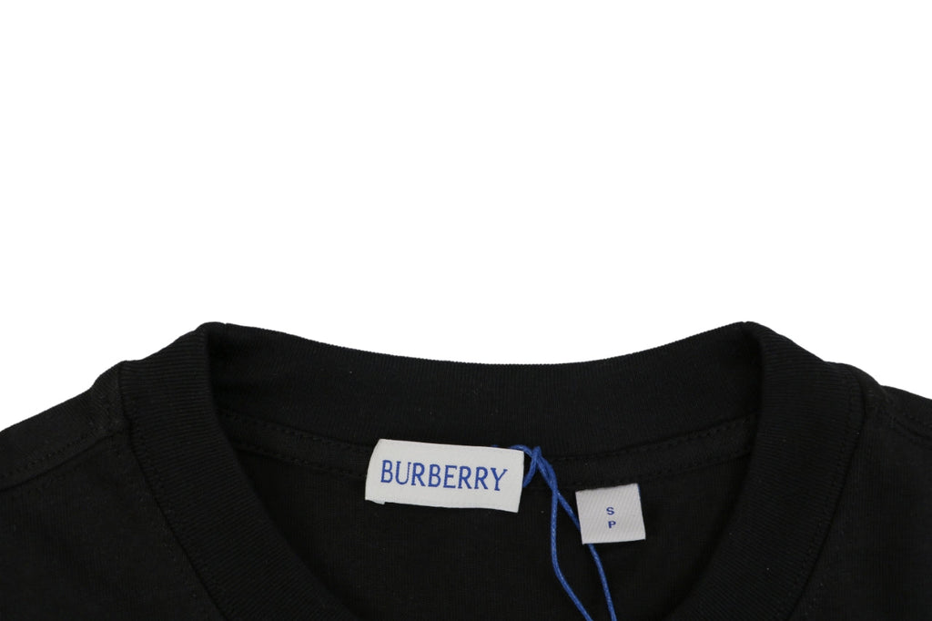 Burberry Check Flag Embroidered Short Sleeve Tee