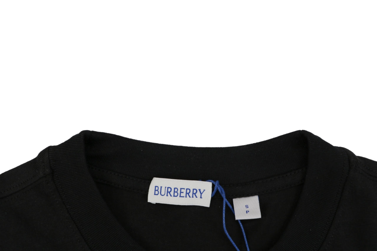 Burberry Check Flag Embroidered Short Sleeve Tee