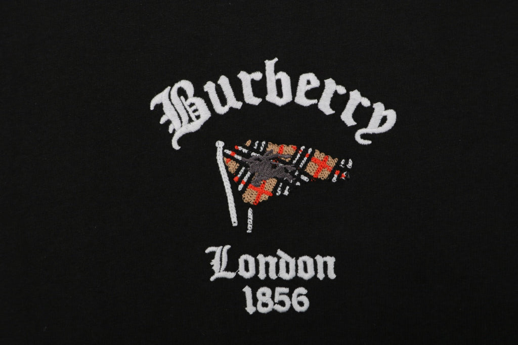 Burberry Check Flag Embroidered Short Sleeve Tee