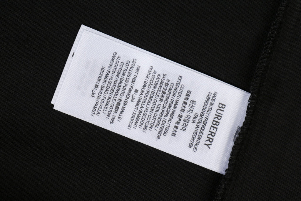 Burberry Check Flag Embroidered Short Sleeve Tee
