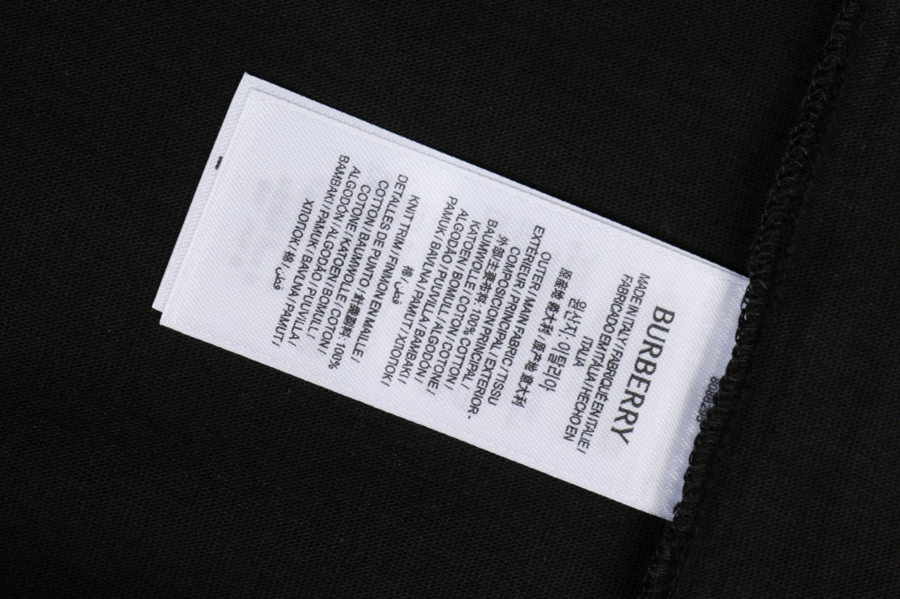 Burberry Check Flag Embroidered Short Sleeve Tee