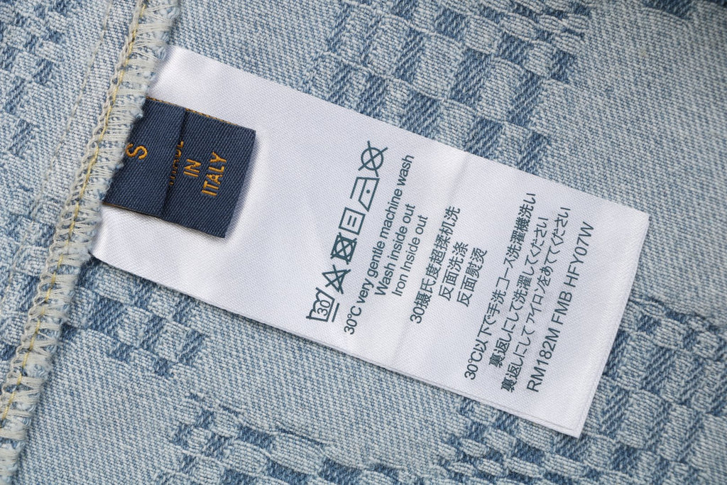 Louis Vuitton Light Blue Checkerboard Denim Short Sleeve Shirt