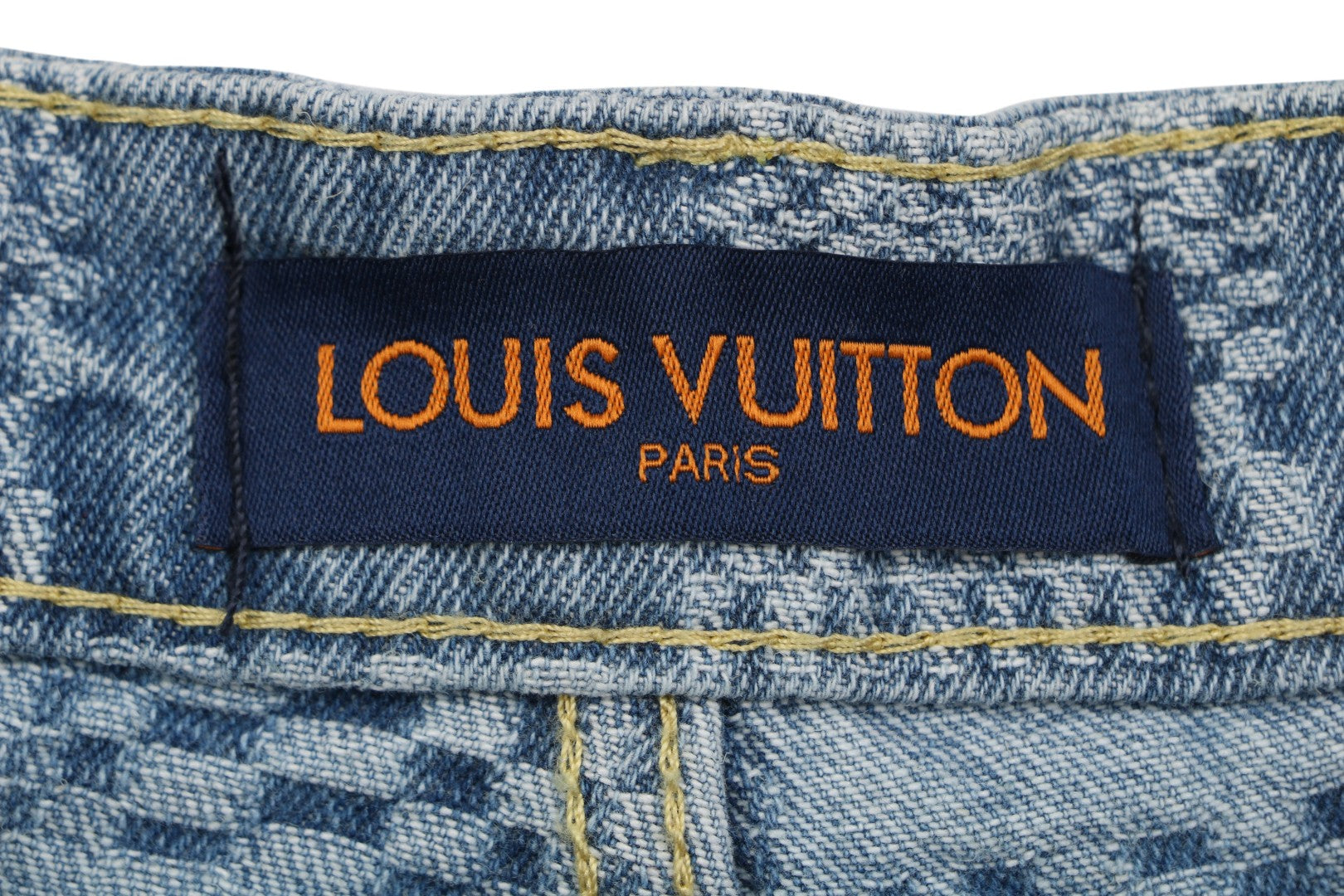 Louis Vuitton Light Blue Checkerboard Denim Shorts