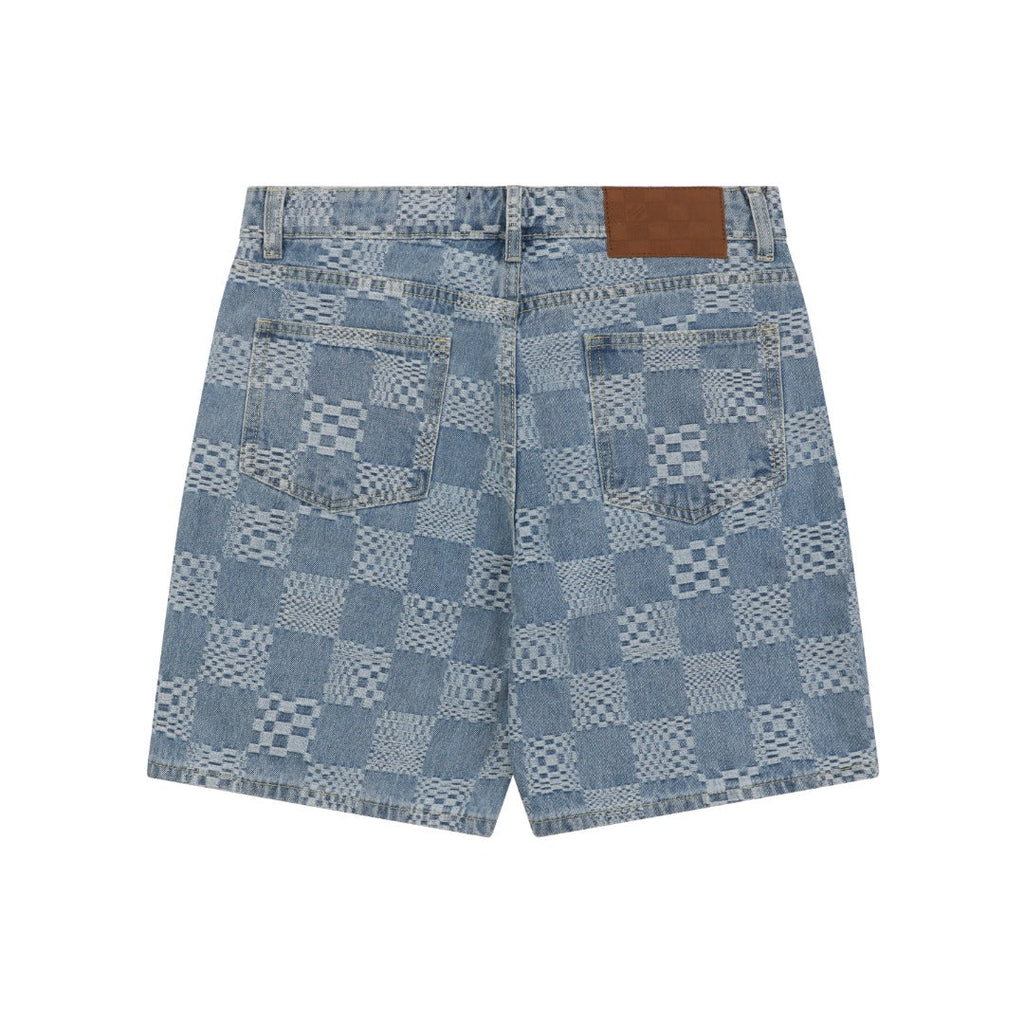 Louis Vuitton Light Blue Checkerboard Denim Shorts