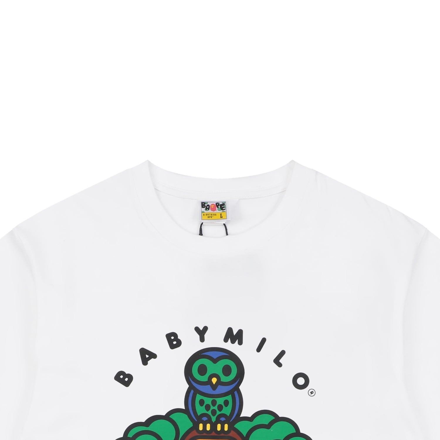 Bape Owl Baby Milo Print Short Sleeve Tee - White