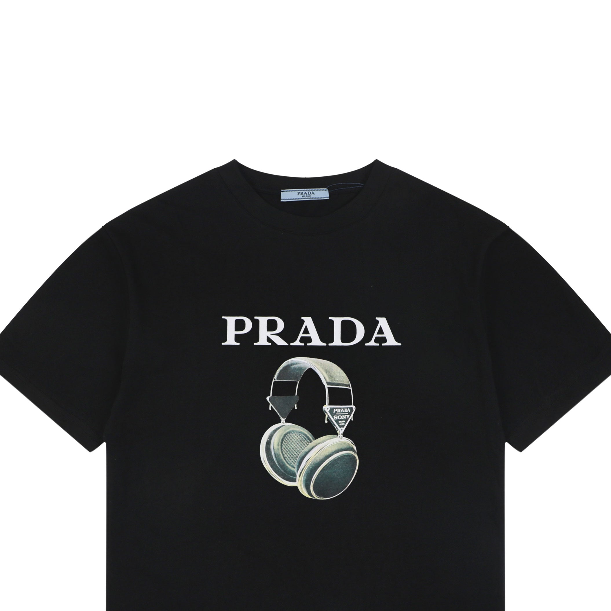 Prada Headphone Print Short Sleeve Tee