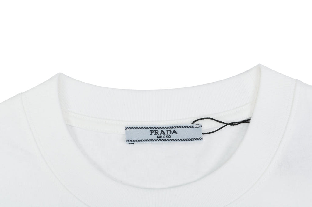 Prada Headphone Print Short Sleeve Tee - White