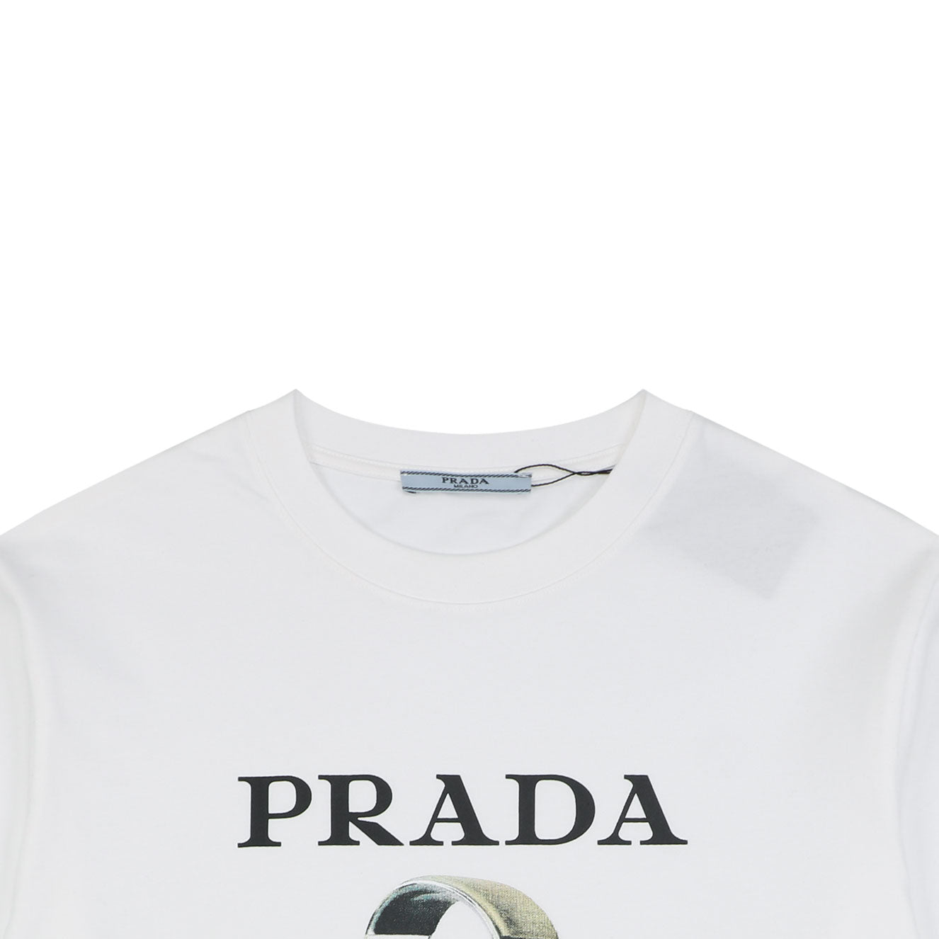 Prada Headphone Print Short Sleeve Tee - White