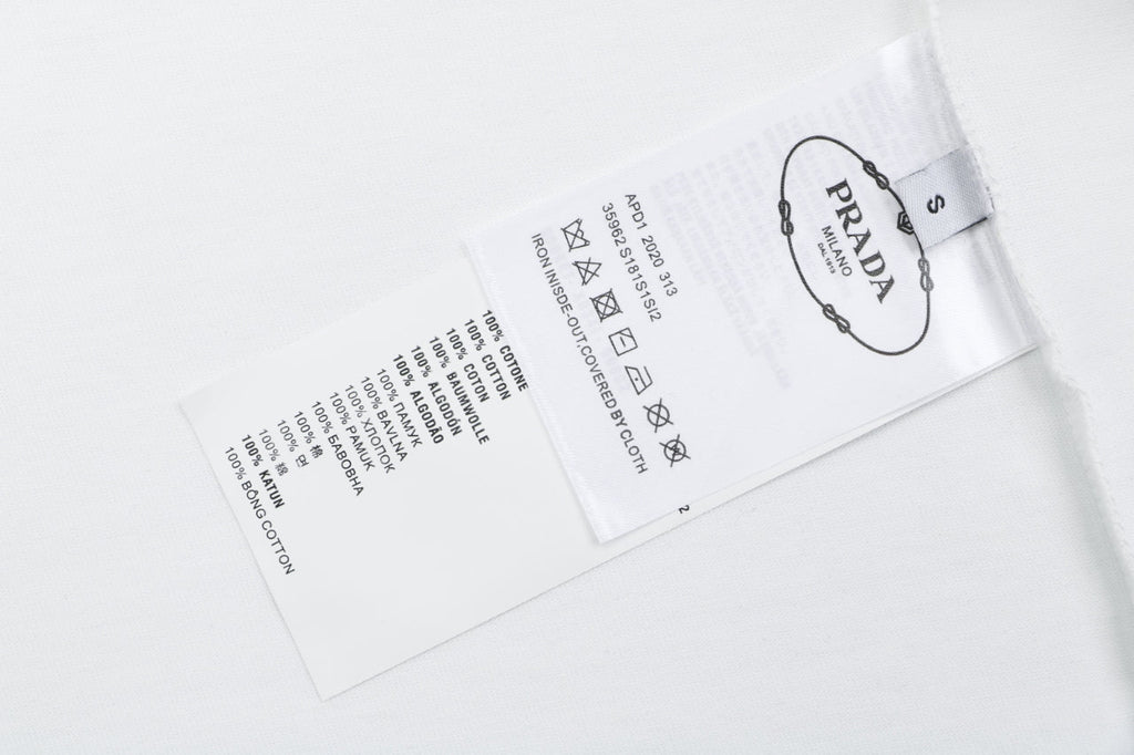 Prada Headphone Print Short Sleeve Tee - White