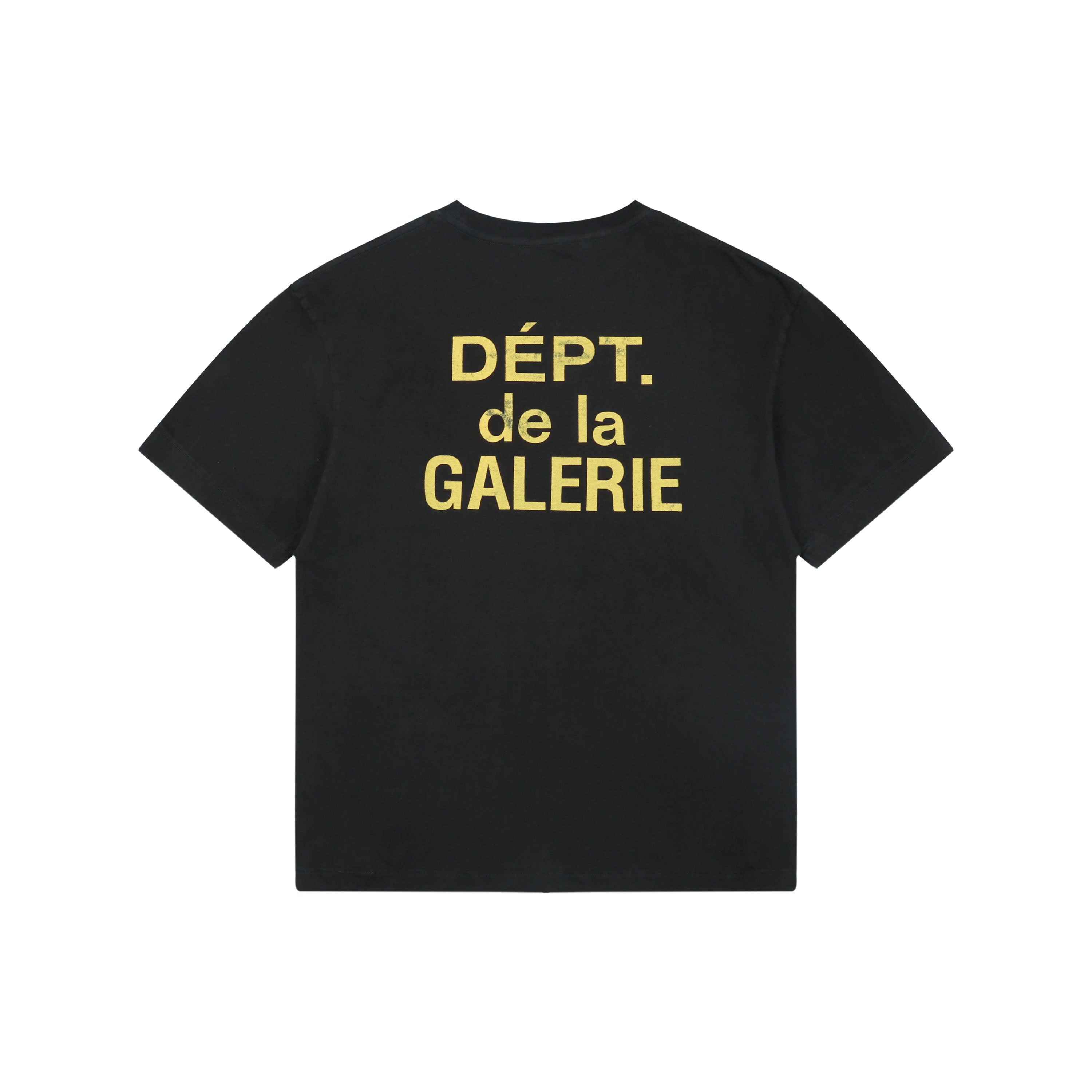 Gallery Dept. Front & Back Distressed Yellow French Print Short Sleeve Tee