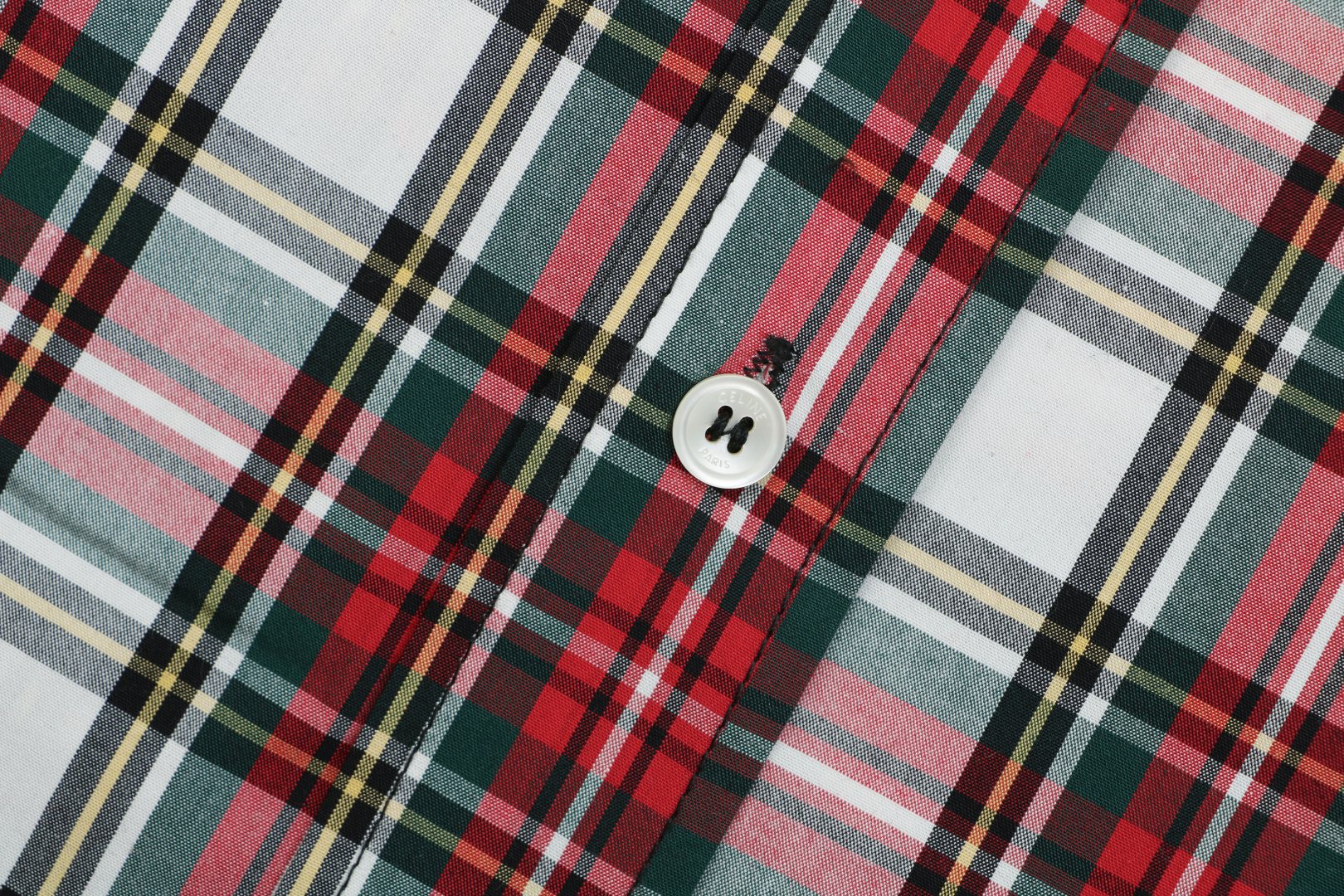 Celine Red & White Plaid Long Sleeve Shirt