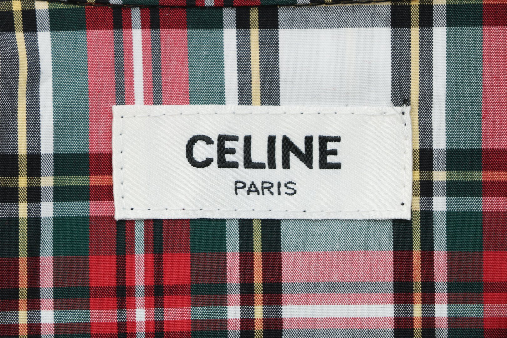 Celine Red & White Plaid Long Sleeve Shirt