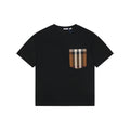 Burberry Black Large Check Pocket Short Sleeve Tee