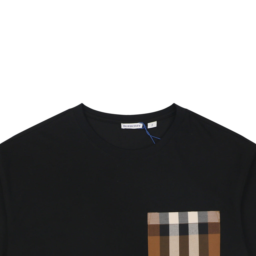 Burberry Black Large Check Pocket Short Sleeve Tee