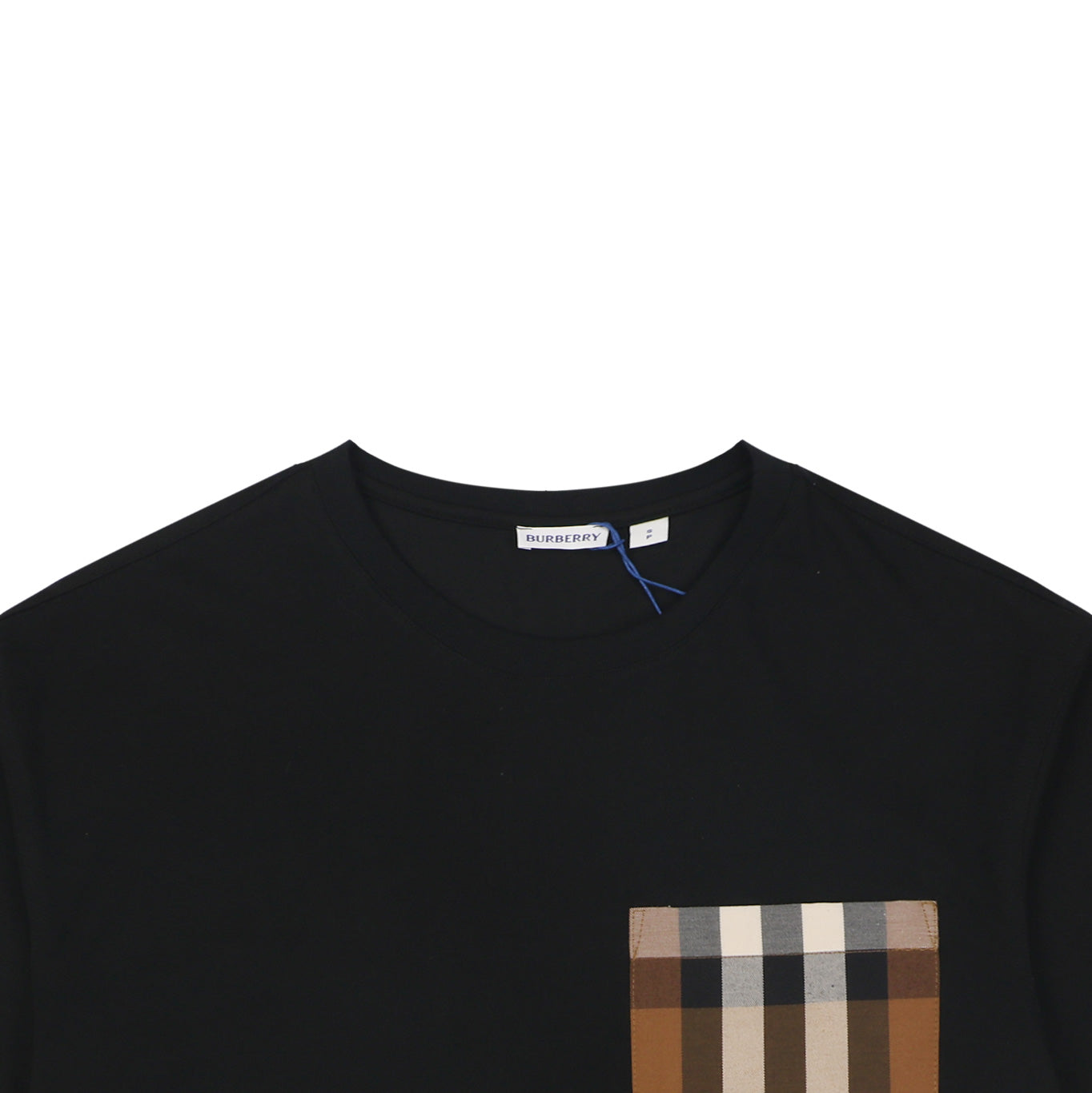 Burberry Black Large Check Pocket Short Sleeve Tee