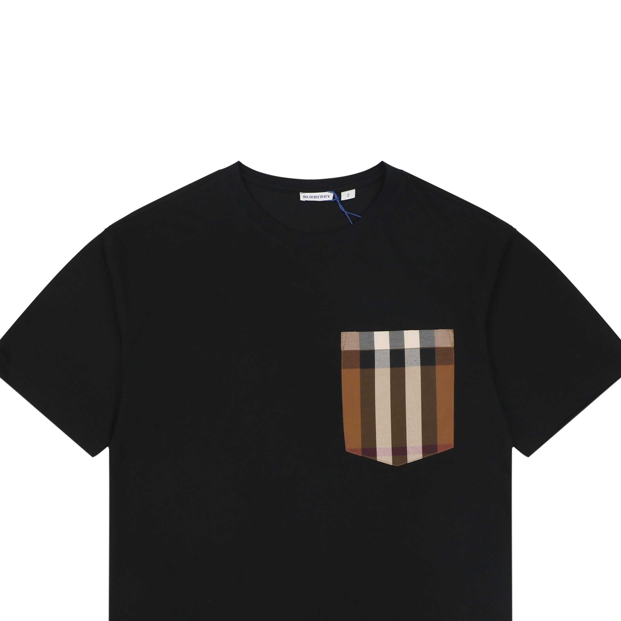 Burberry Black Large Check Pocket Short Sleeve Tee