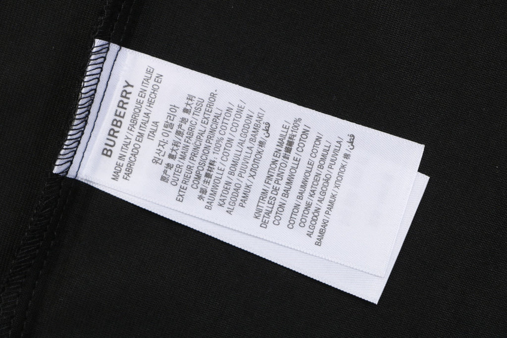 Burberry Black Large Check Pocket Short Sleeve Tee
