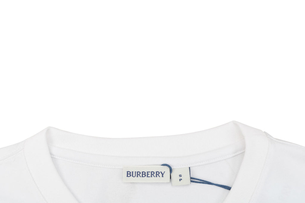 Burberry White Large Check Pocket Short Sleeve Tee