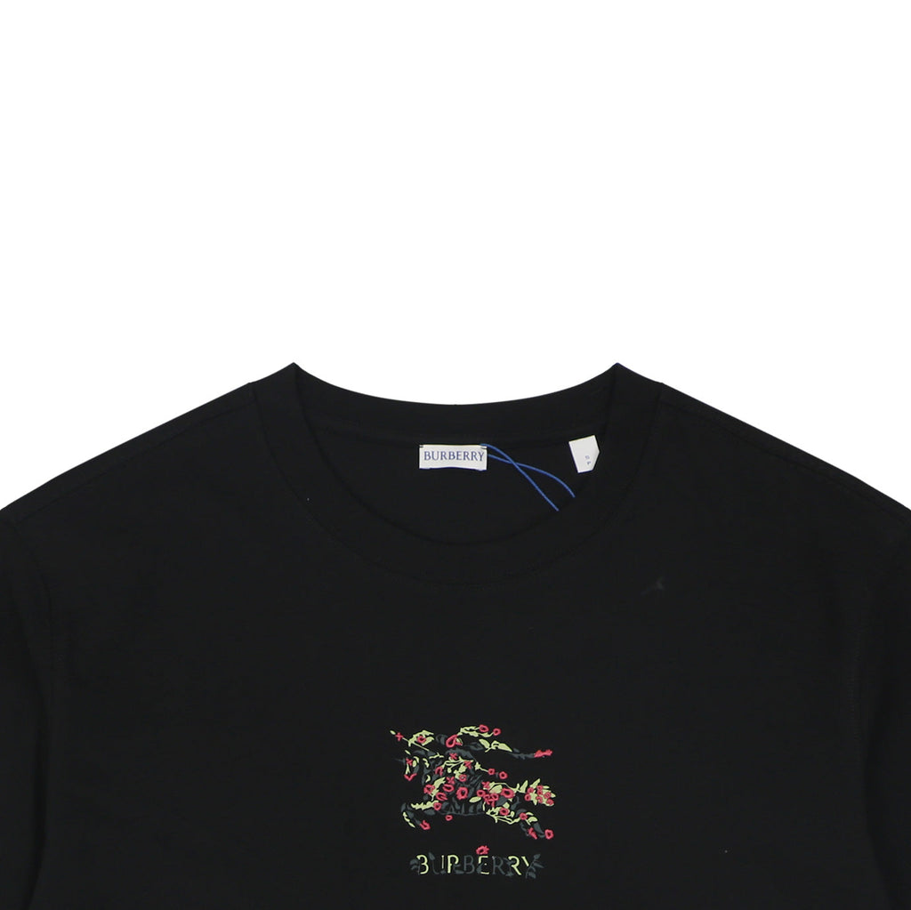 Burberry Rose & Equestrian Knight Embroidered Short Sleeve Tee