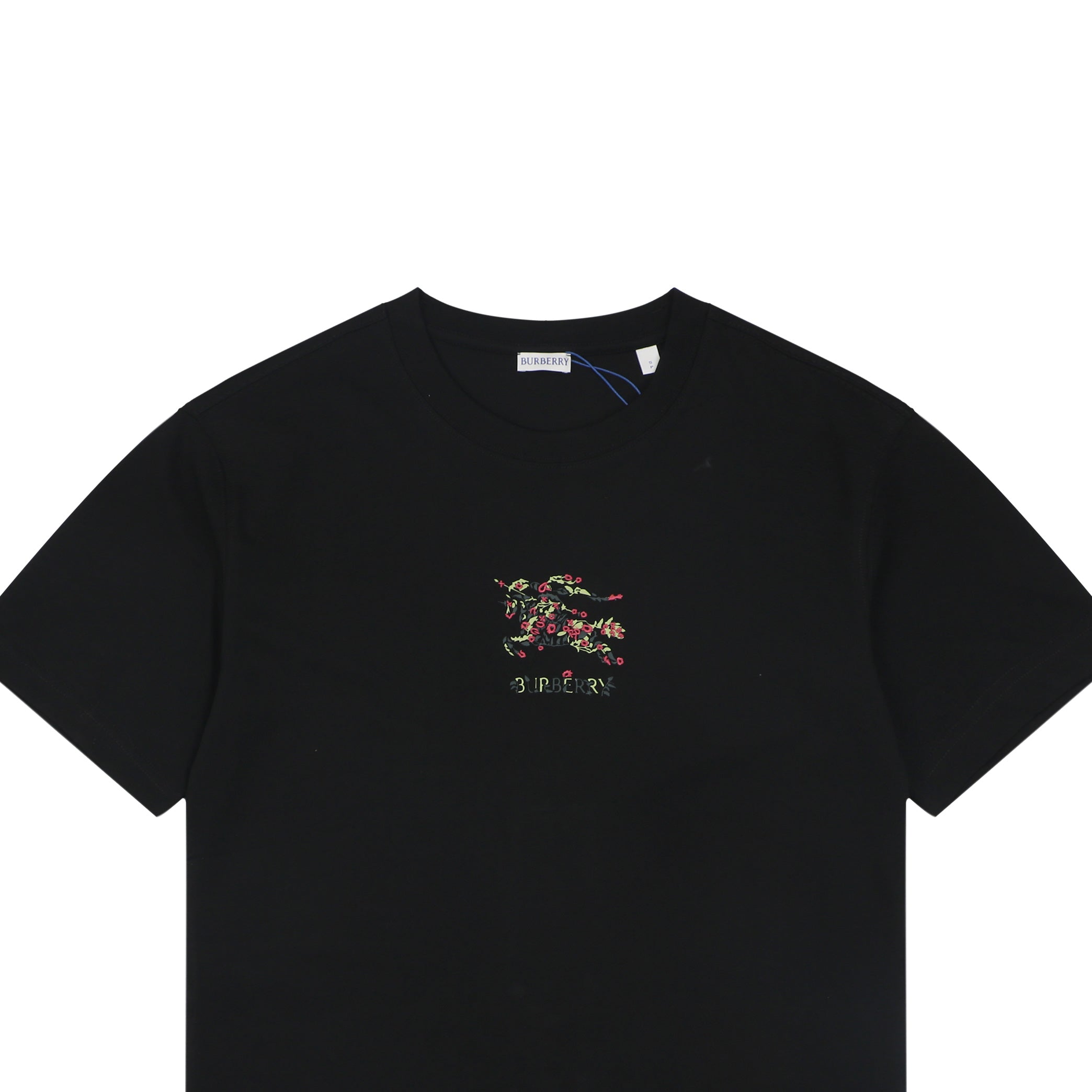 Burberry Rose & Equestrian Knight Embroidered Short Sleeve Tee
