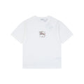 Burberry Rose & Equestrian Knight Embroidered Short Sleeve Tee - White