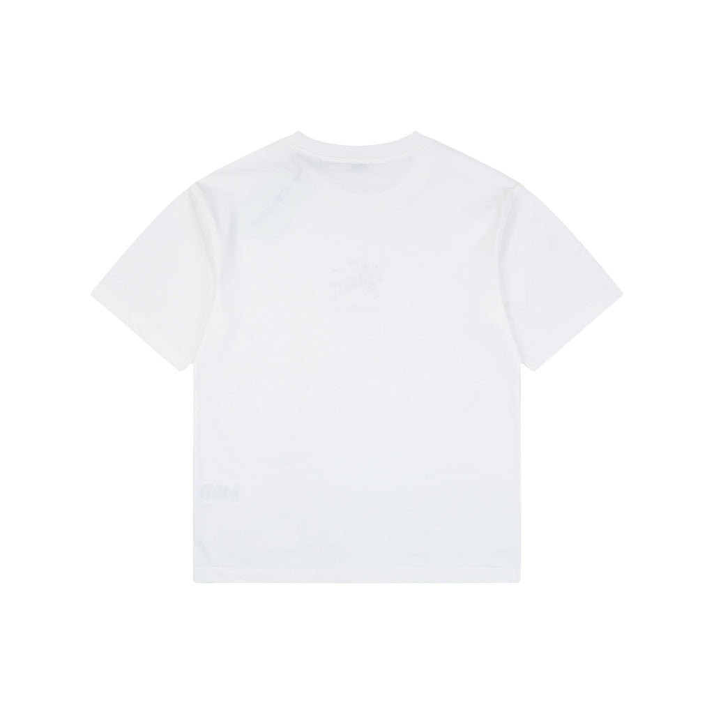 Burberry Rose & Equestrian Knight Embroidered Short Sleeve Tee - White