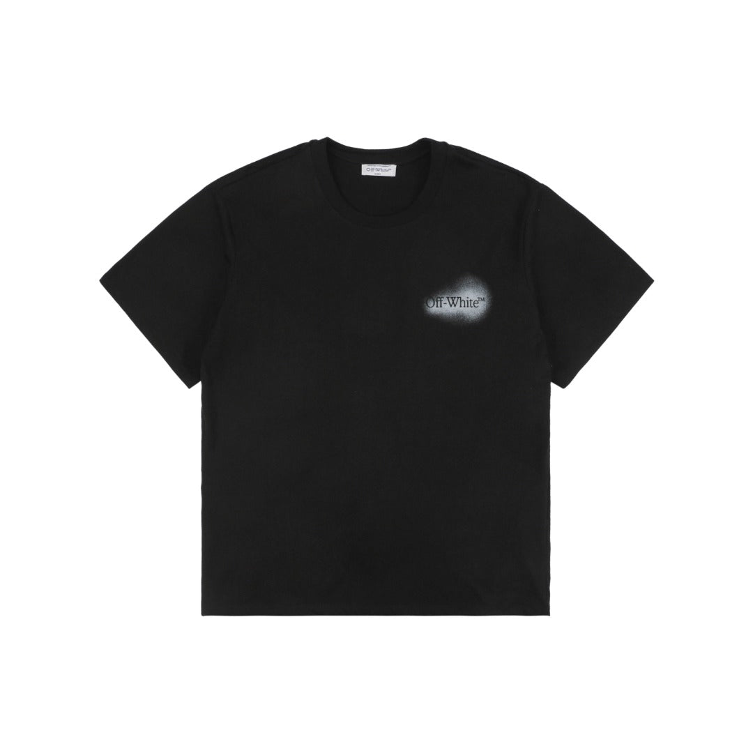 Off-White Spray Paint Arrow Print Short Sleeve Tee — Black