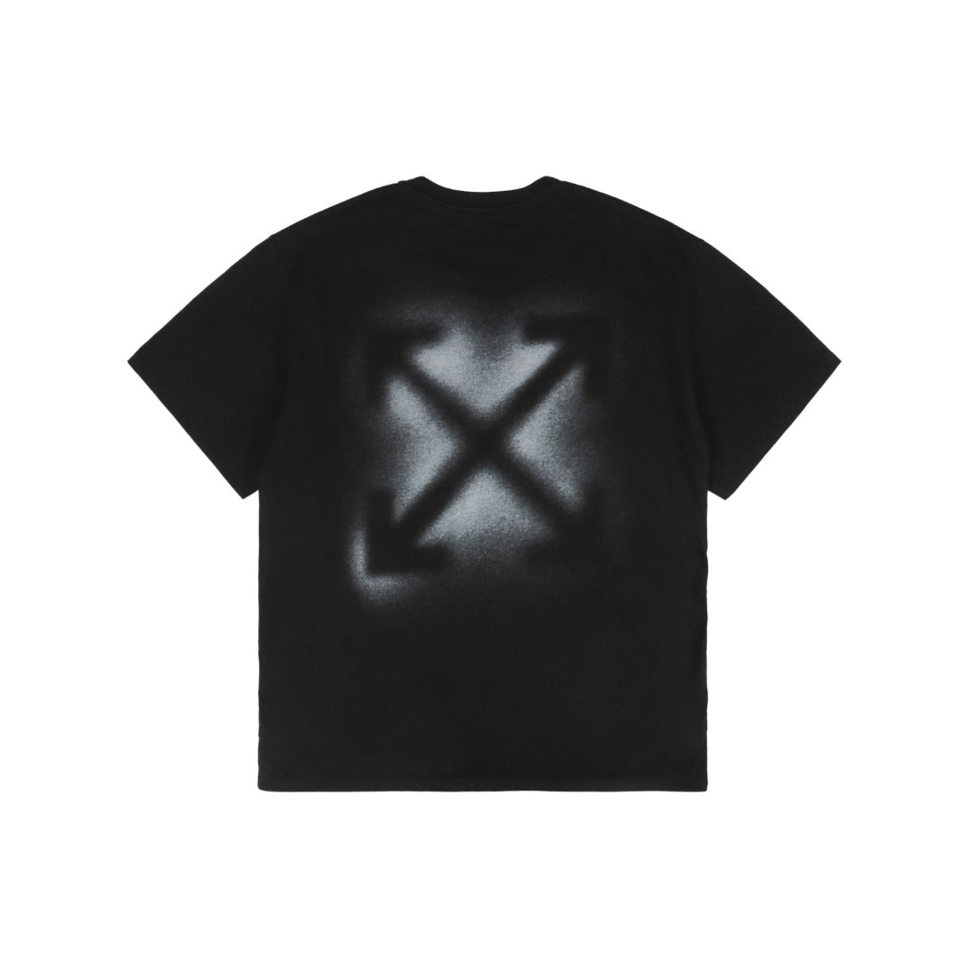 Off-White Spray Paint Arrow Print Short Sleeve Tee — Black