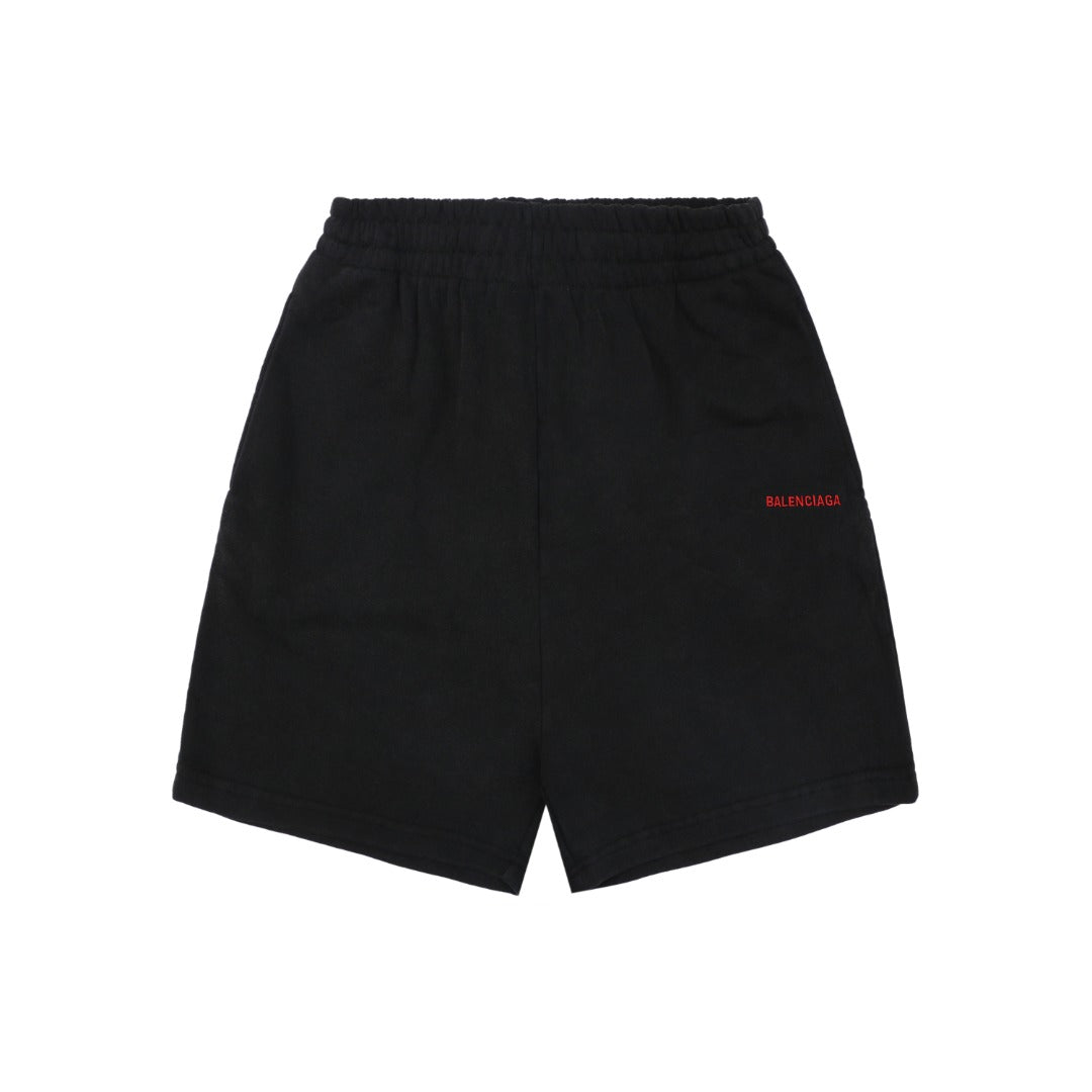 Balenciaga Small Logo Paris Lettering Embroidered Shorts