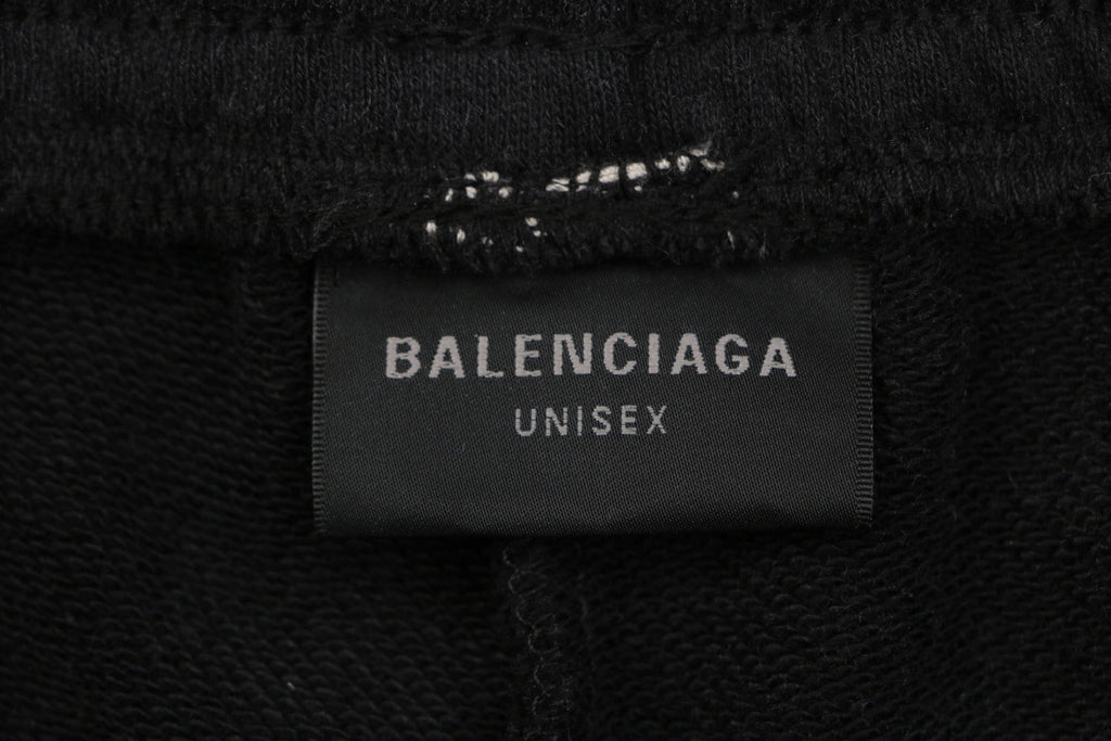 Balenciaga Small Logo Paris Lettering Embroidered Shorts