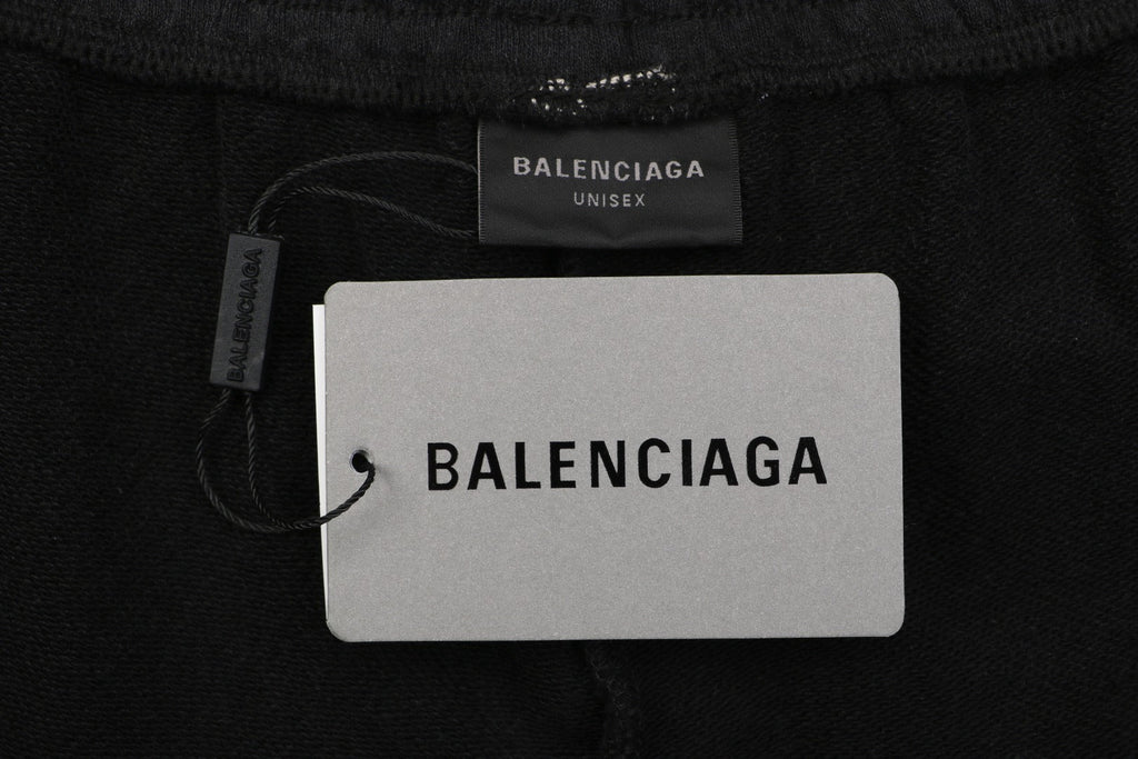 Balenciaga Small Logo Paris Lettering Embroidered Shorts