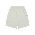 Balenciaga Small Logo Paris Lettering Embroidered Shorts — Cream